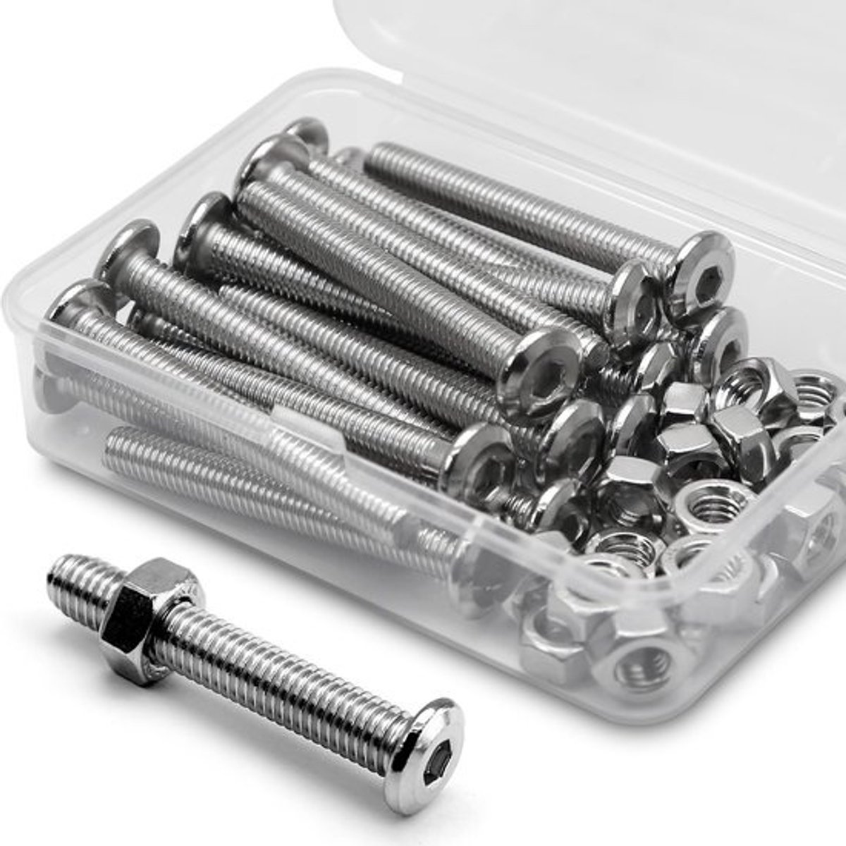 Inbusschroevenset - Machineschroeven - Voor meubelmontage - Roestvrij staal 304 - M6 x 40mm - Zilver