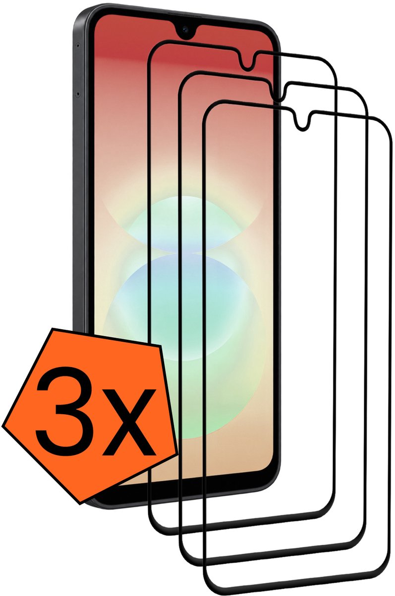 Screenprotector - 3 Stuks - Geschikt voor Samsung Galaxy A18 - Full Cover - Gehard Glas - Beschermglas - Tempered Glass - Screen Protector