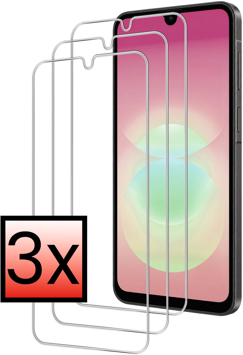 Screenprotector - 3 Stuks - Geschikt voor Samsung Galaxy A18 - Extra Sterk - Beschermglas - Gehard Glas - Tempered Glass - Screen Protector - Bescherm Cover