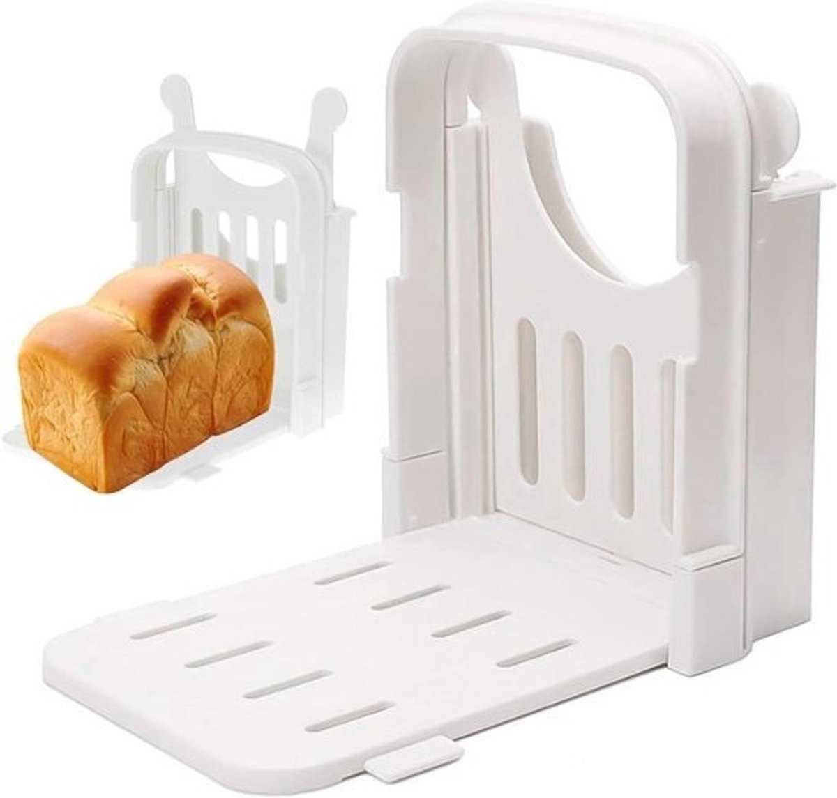 Broodsnijmachine - Toastsnijder - Zelf brood snijden - Opvouwbaar ontwerp - 19 x 17 cm - Wit