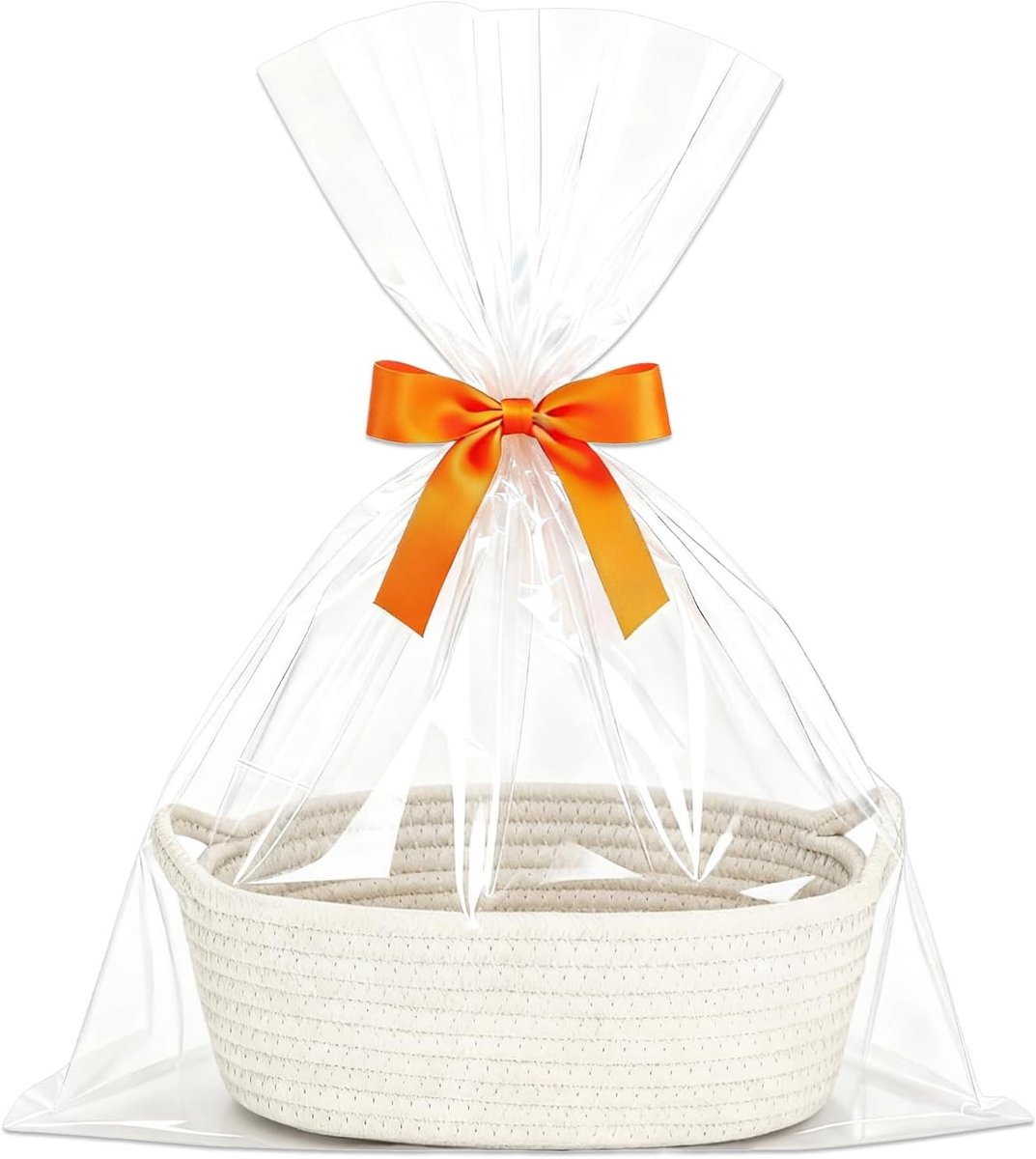 Lege Cadeaumand met Handvatten, Inclusief Cadeautasjes en Linten, Perfect voor Verjaardagen, Bruiloften en Feestdagen, Ideaal als Opbergmand voor Creatieve Projecten