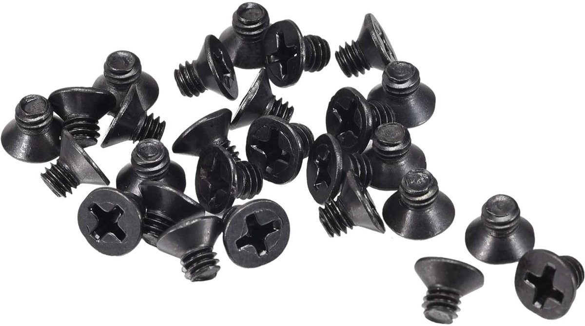 sourcing map 50pcs M4 x 5mm Phillips Screw Cap Black for Laptop PC TV Fan Audio Switch - ShopVlot