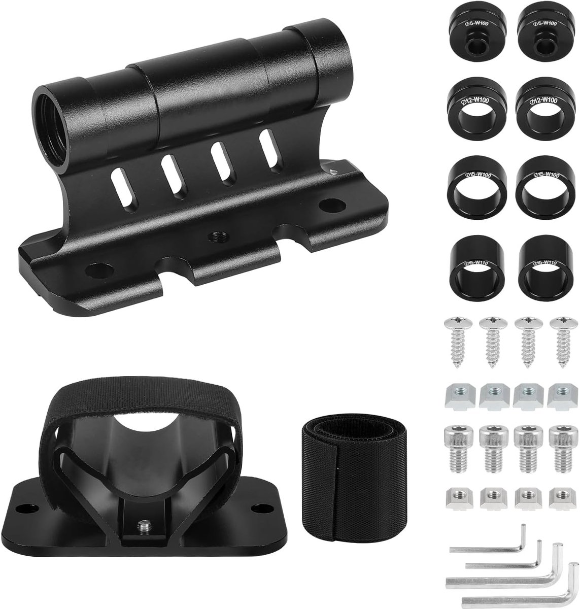 SnelShoppen - Aluminium Fietsvork Houder Set - 1x Vorkhouder + 1x Achterwielhouder - Voor Snelle Ontgrendeling/Thru Axle - Compatibel Met Ø5/12/15 x 1