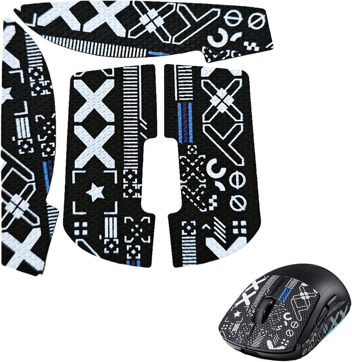 Ultra Dunne Muismat Grip Tape Set voor Verbeterde Grip en Stabiliteit, Niet-slip, Zweetabsorberend en Zelfklevend, Ideaal voor Gaming Accessoires