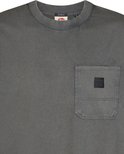 Donkergrijs T-shirt met borstzak, ronde hals en Petrol Industries & Co. label.