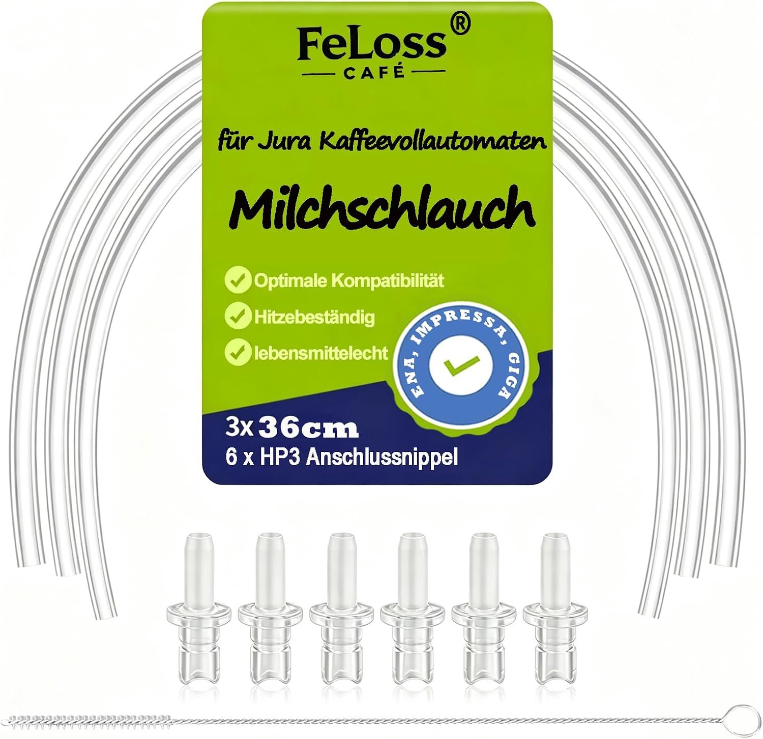 melkslang 36 cm - 5 stuks - inclusief koppelingen - voor optimale melkschuimkwaliteit m-winkel - m-winkel