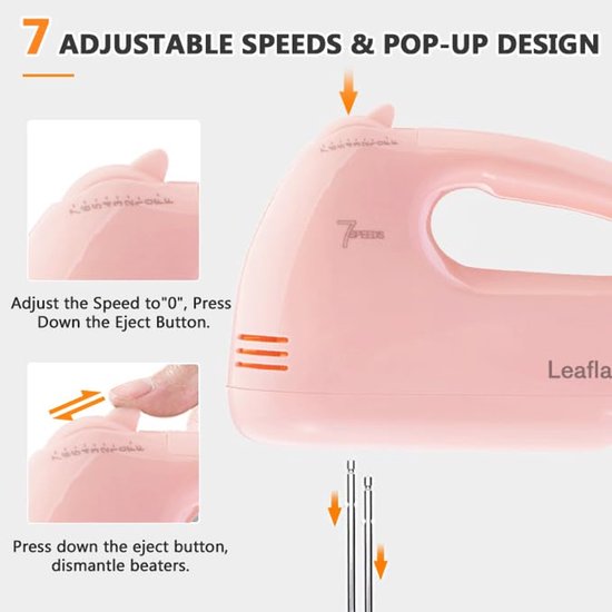 Elektrische Handmixer met 7 Snelheden en Accessoires — afbeelding 4
