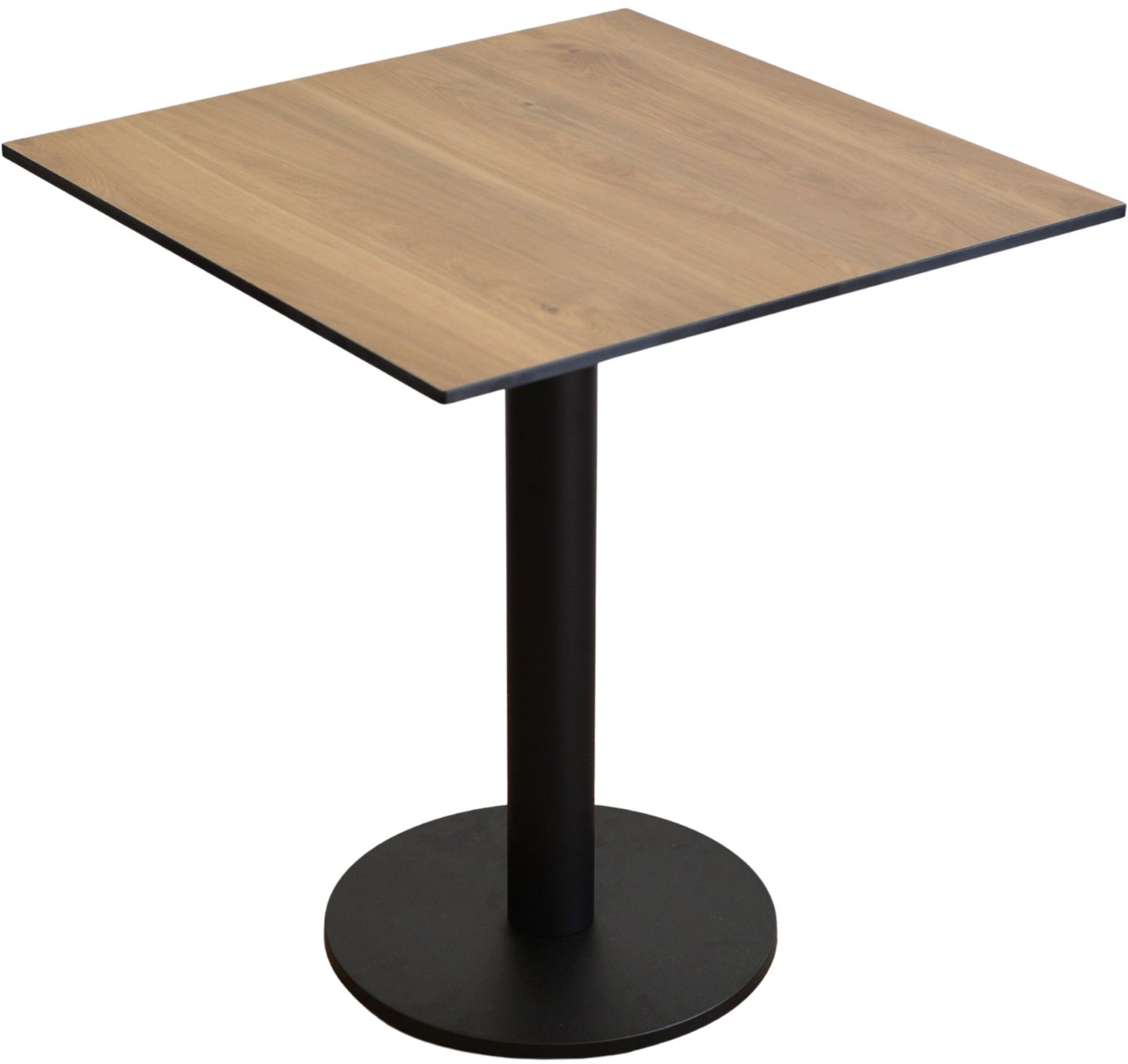 KOLM - Bistrot tafel - 70 x 70 cm - HPL-blad - Castello-eik honingkleurig - Ronde voet