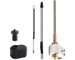 voor printkop kits - XL hotend vervanging: verwarmingsblok siliconen sok messing gehard staal mondstuk 0,4 mm thermistor 24 V 40 W verwarmingspatroon - 3D-printer