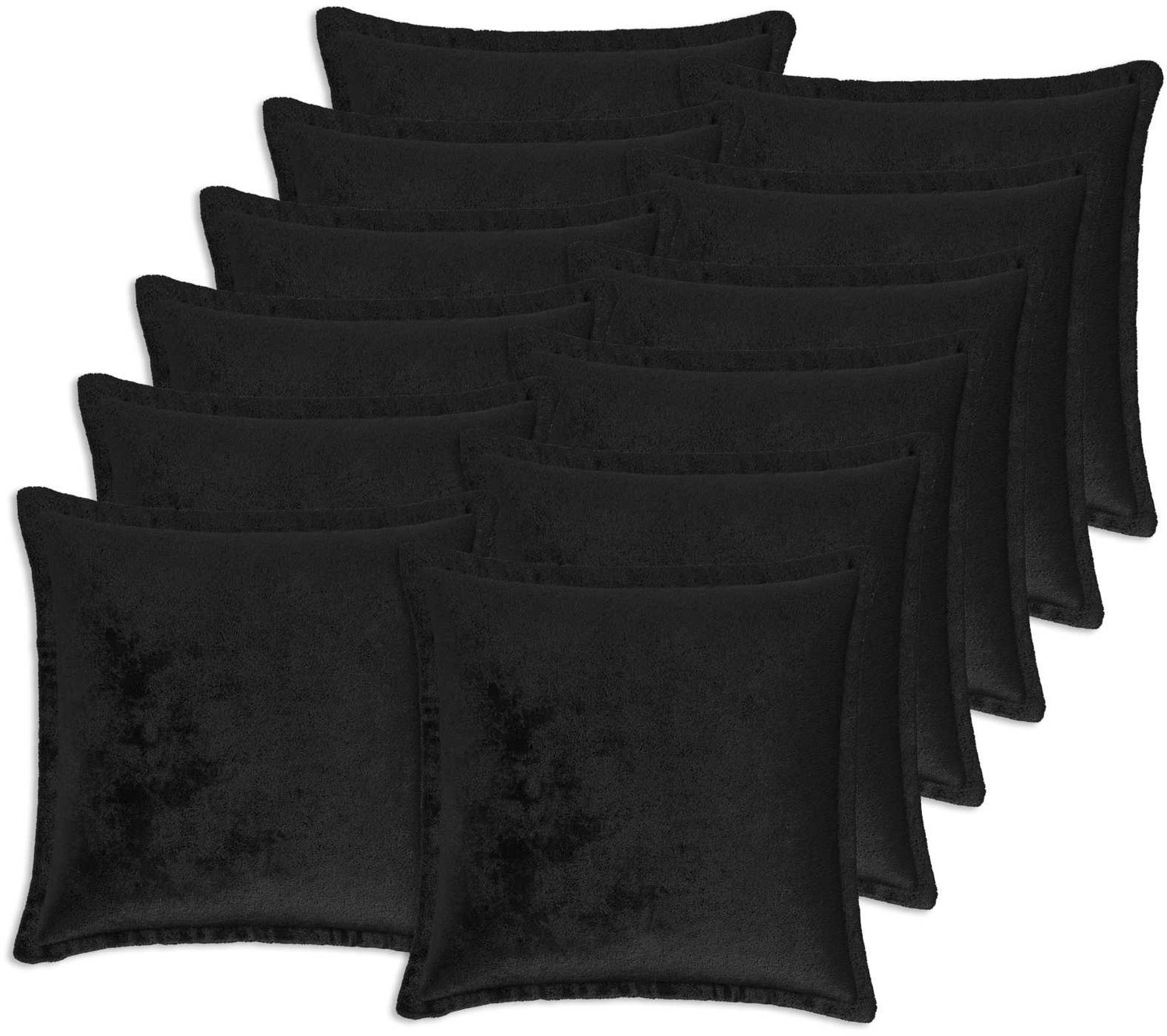 vidaXL Dekenkussen - 12 - st - HOUTEN - Zwart - 50 - x - 50 - cm - Flanel