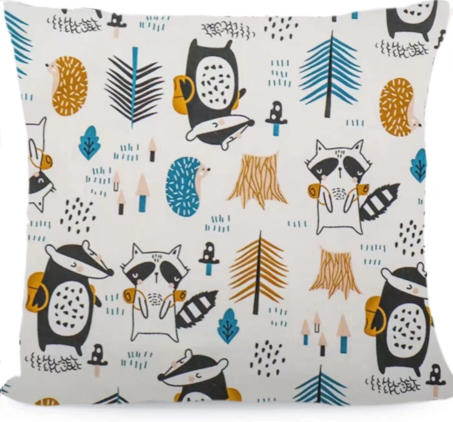 Decoratieve Kinderkussenhoes met Patroon 40 x 40 cm van Biokatoen
