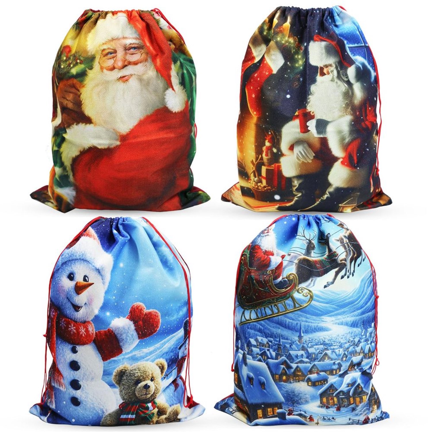 Set van 4 Kerst Geschenkzakken 35x50 cm