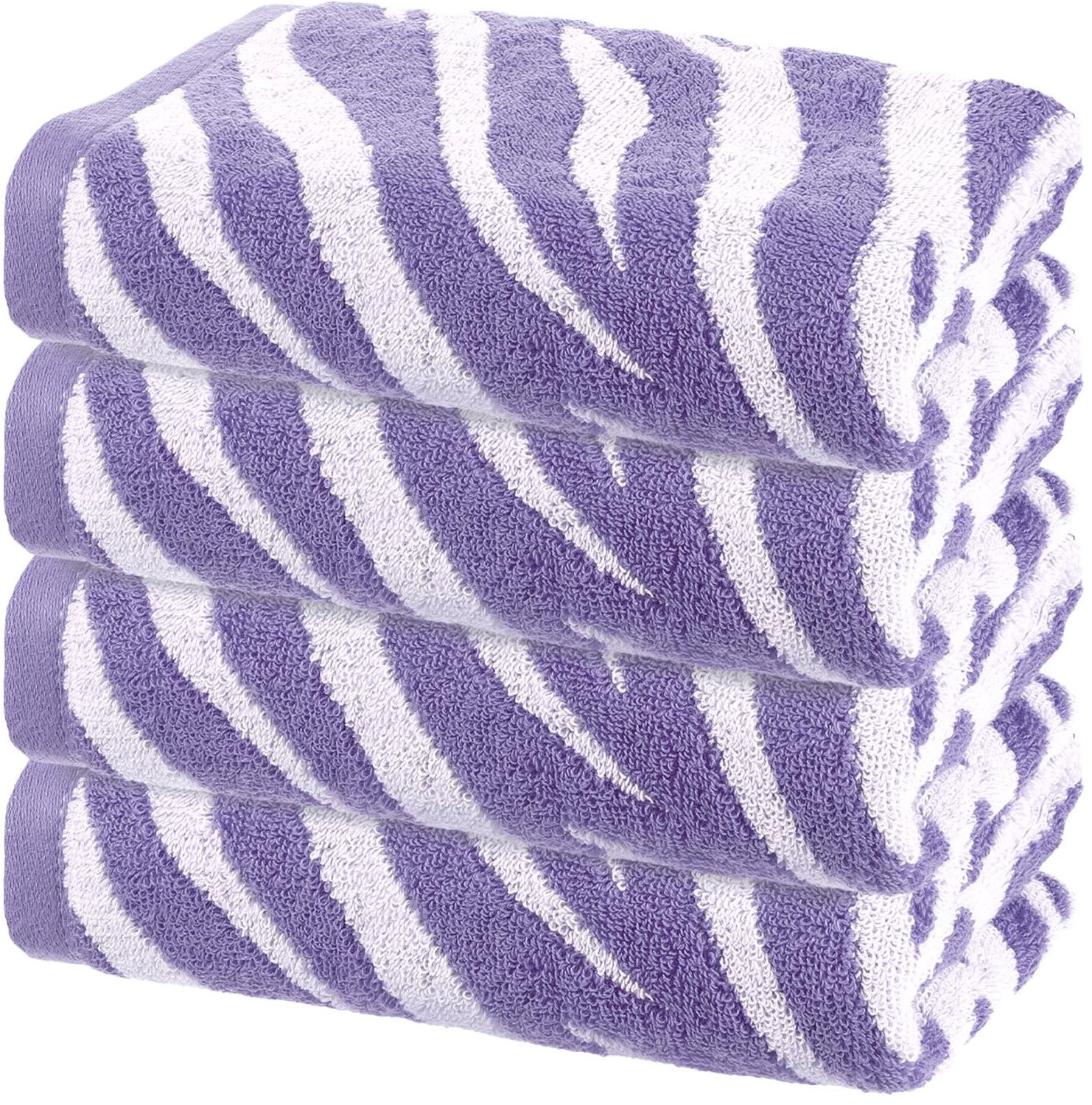 Set van 4 Katoenen Handdoeken 33x73 cm - Zacht en Absorberend Paars