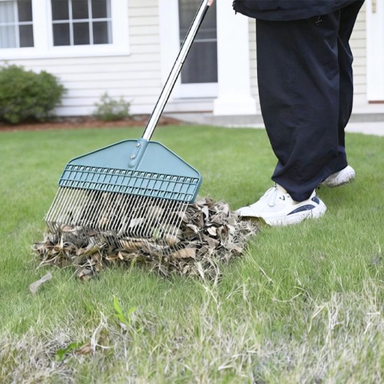 Verstelbare Rieten Hark met 66 inch Handvat voor Tuin en Gazons — afbeelding 5