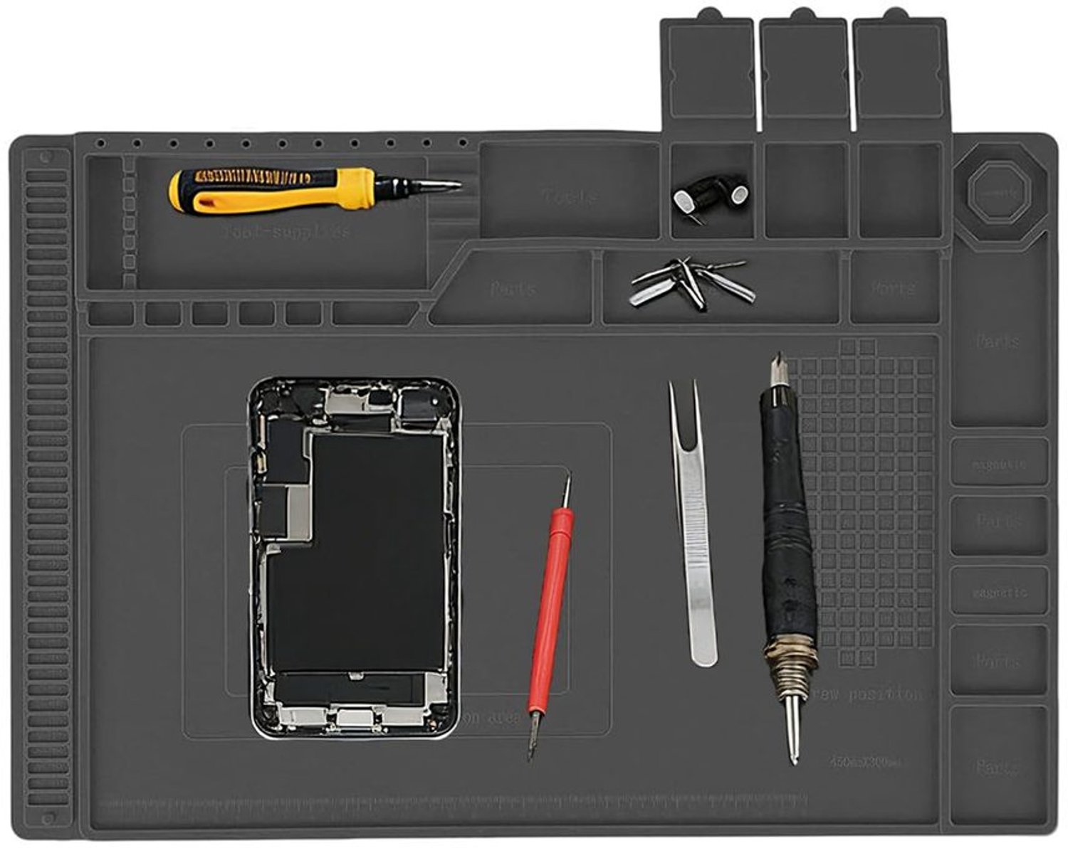 Silicone Solder Mat 45 x 30 cm met Magneten