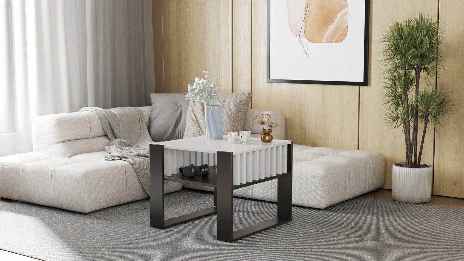 Per La Vita IGA - Salontafel - Vierkant - Wit/Zwart