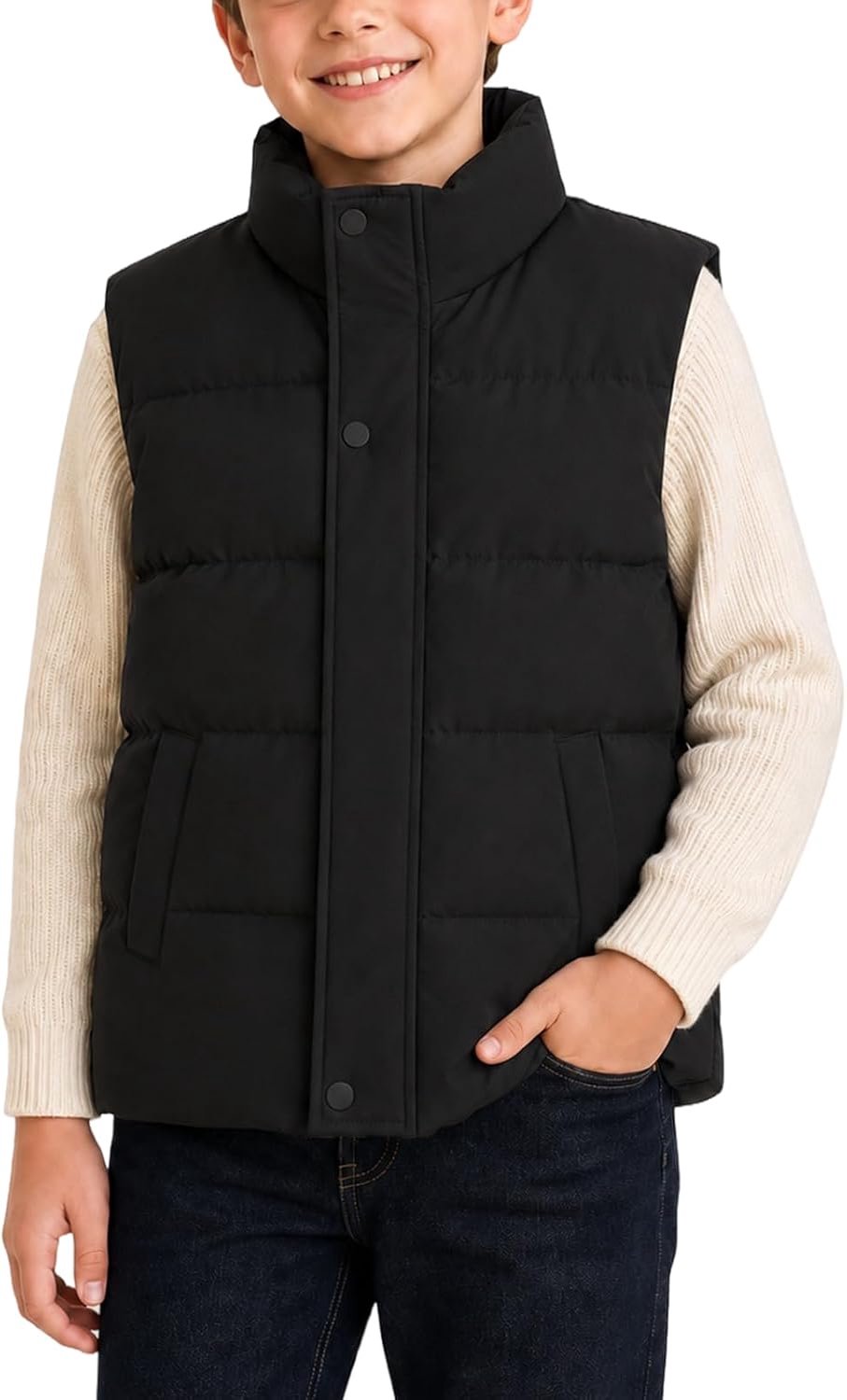 Donsvest voor kinderen, winter, fleece 5-14 jaar