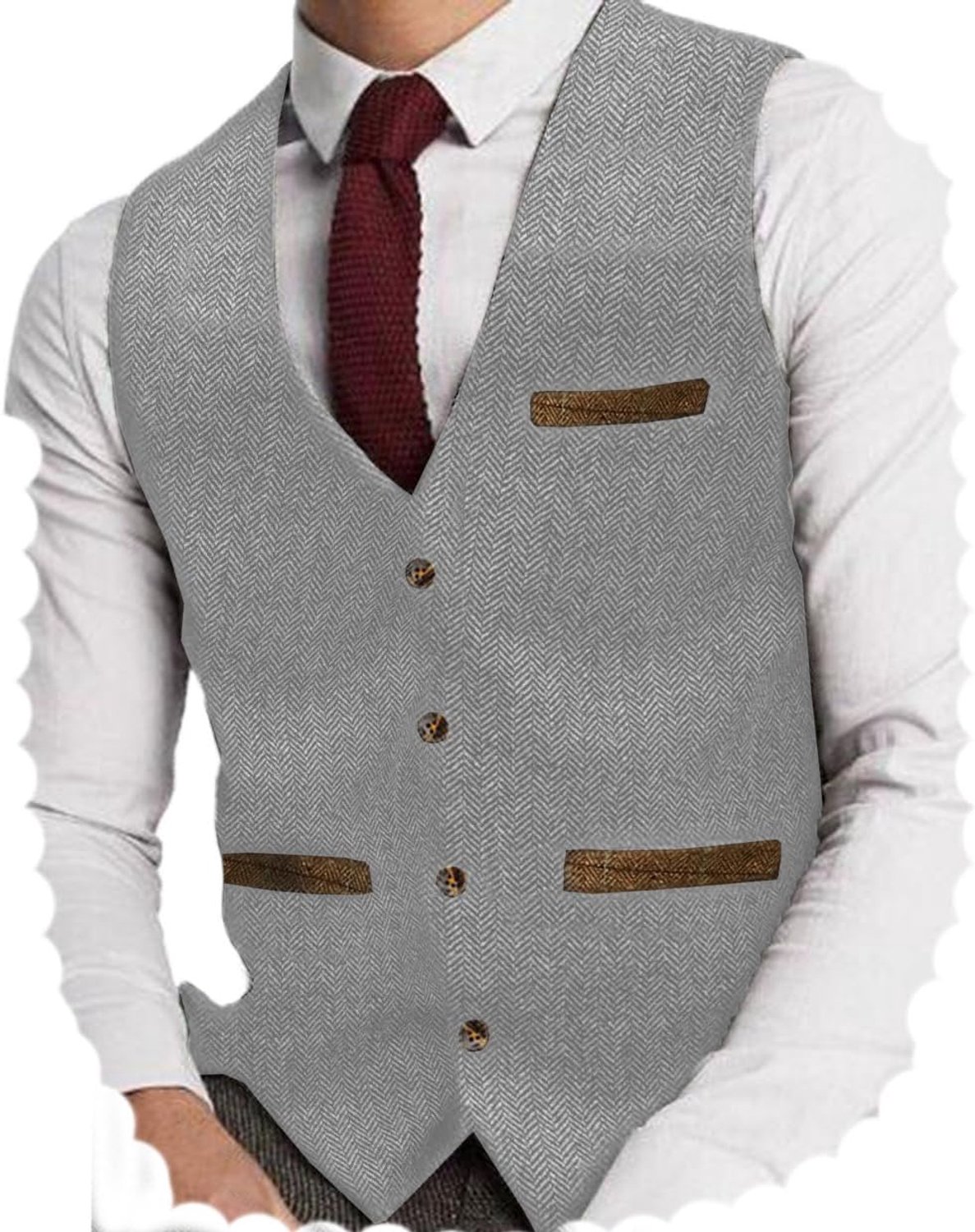 Tweed vest, jachtmodel, vintage, bruid