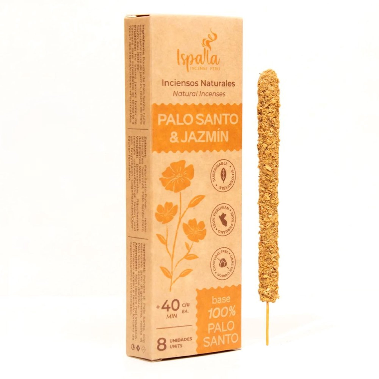 Palo Santo Wierookstokjes met Jasmijnaroma 8 Stuks