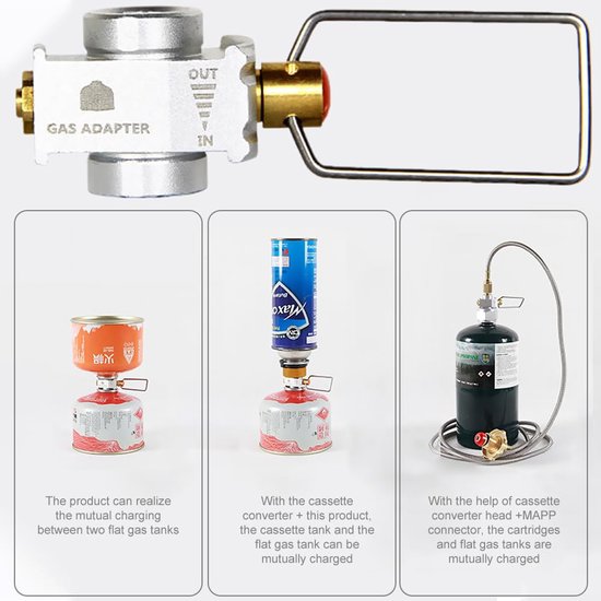 Camping Gasfles Adapter met Lege Functie — afbeelding 3