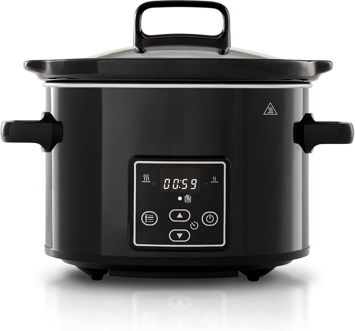 QEVA Slowcooker met Timer - Crockpot - Multicooker - Zwart - 29cm x 29cm x 22cm