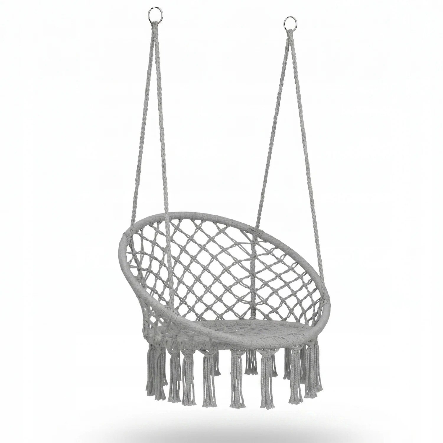 Nutrella - Hangstoel - Nestschommel - Hangfauteuils - Binnen- en buitengebruik - Zachte bekleding - Draagvermogen- 160 kg - 90 x 80 x 60 cm - Grijs