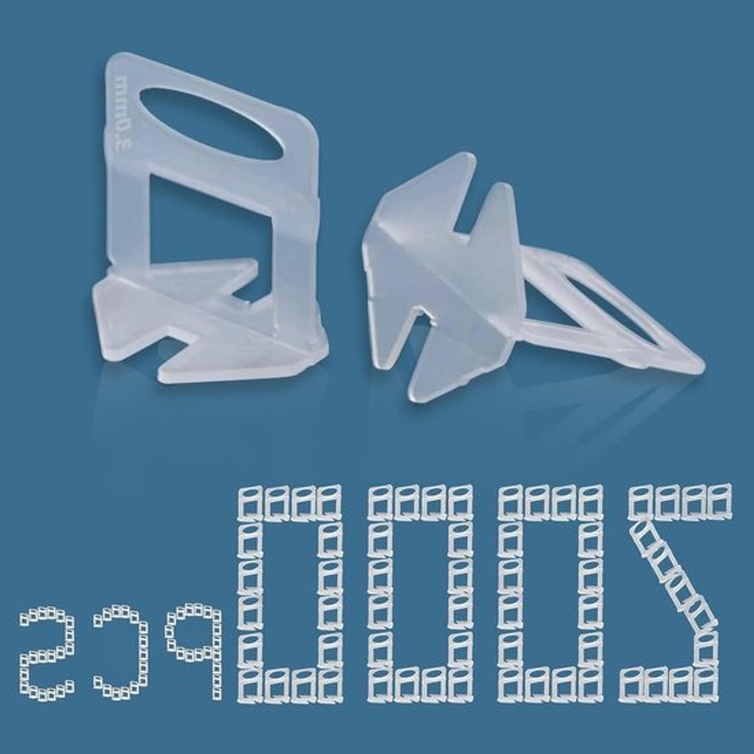 Tegel Nivelleringssysteem Clips - Tegel Leveler Pakking - Professionele Tegel Installatie - Gelijkmatige Voegen - 2000 Stuks 1/8 Inch