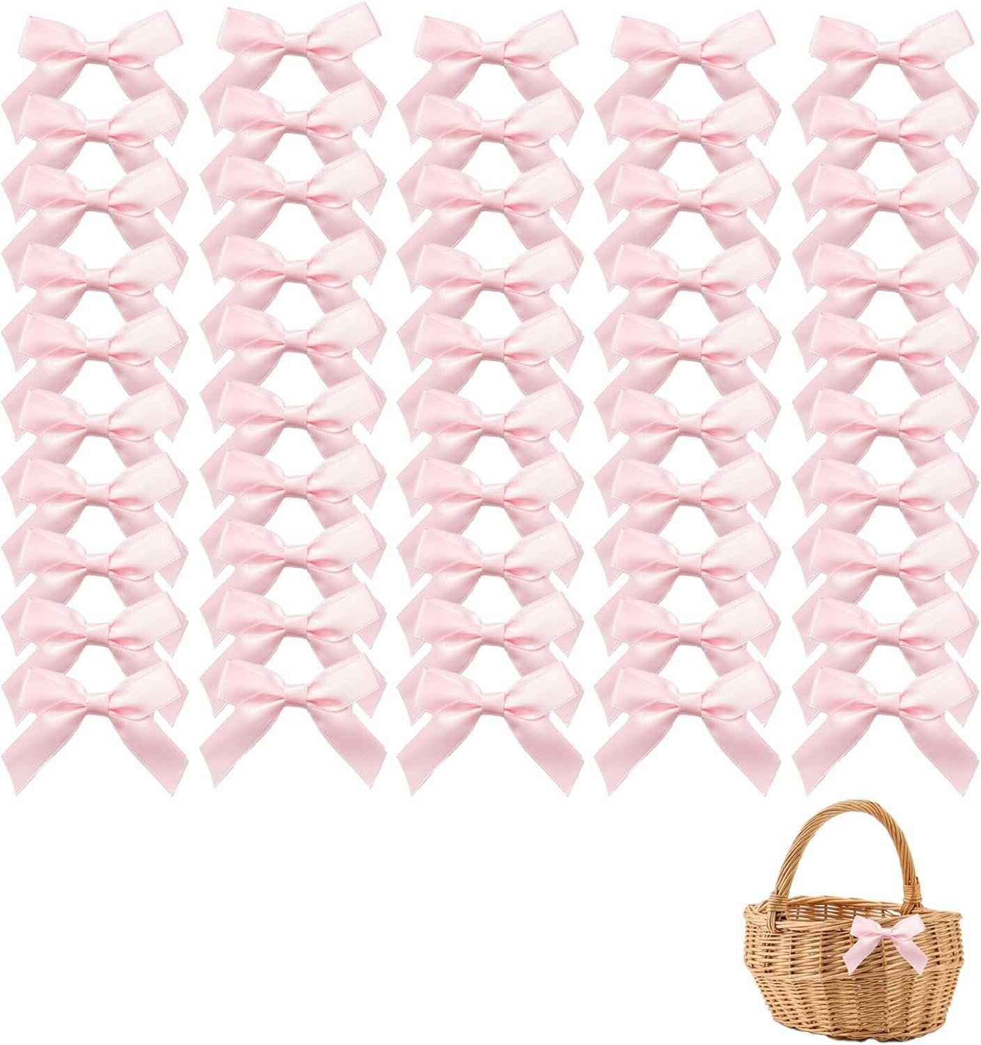 Roze strikken 50 stuks - zelfklevend polyester - delicate uitstraling - ideaal voor versiering - ShopVlot