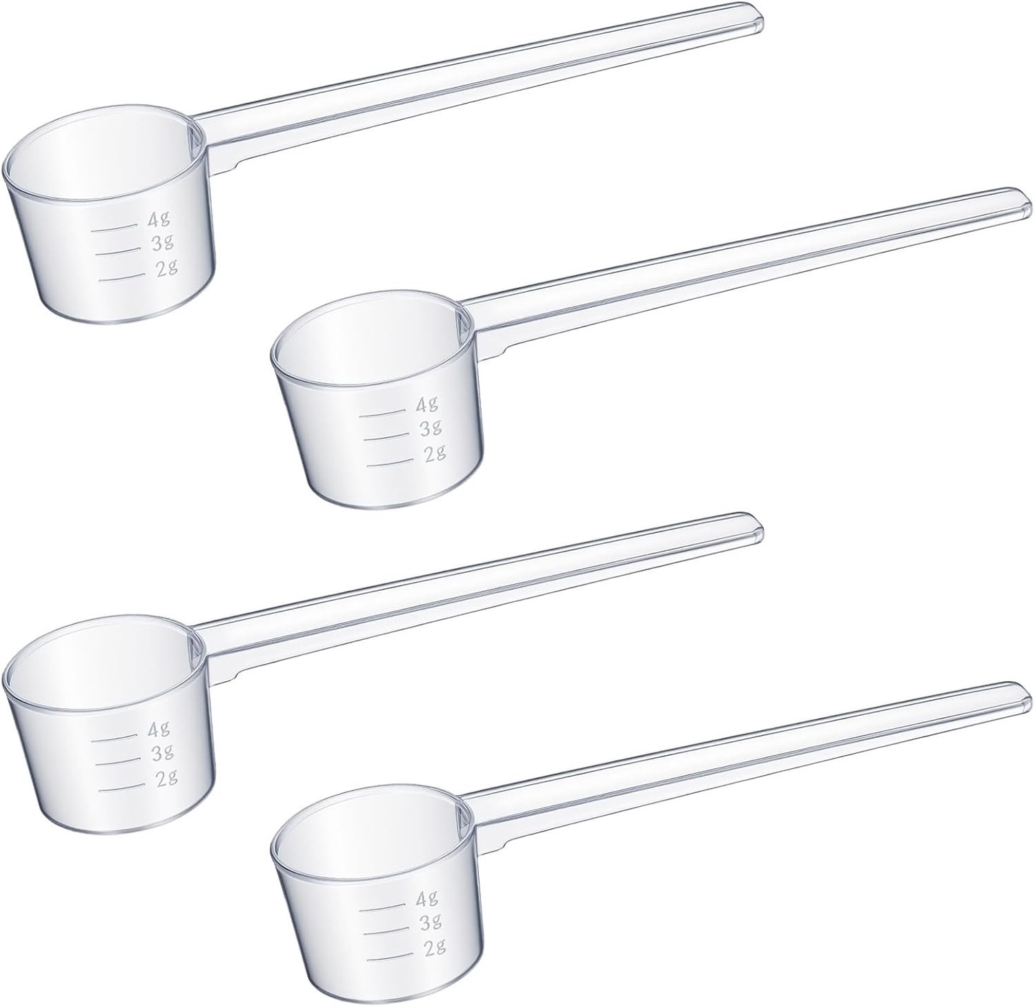 Maatlepels - Transparant - 10,9 x 2,8 x 2,1 cm - Voedselveilige Doseerlepels - Voor Poeders en Vloeistoffen