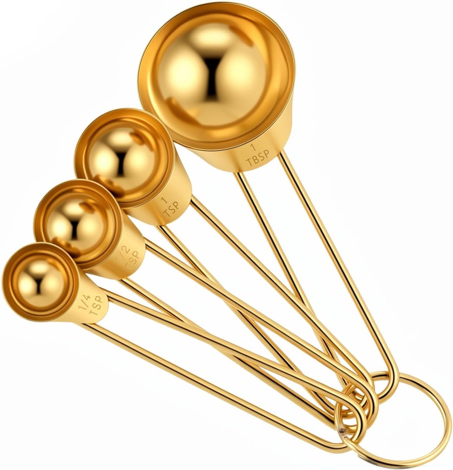 Maatlepelset - Goud - 12,6 x 4,6 cm - Roestvrij Staal - Voor Koken en Bakken
