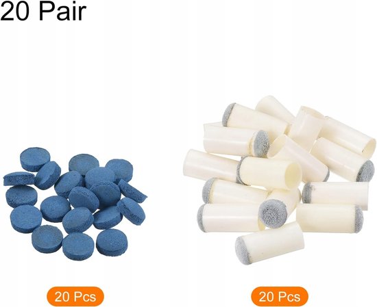 20 Paar Biljartkeu Tips 11mm - Snooker & Pool — afbeelding 4