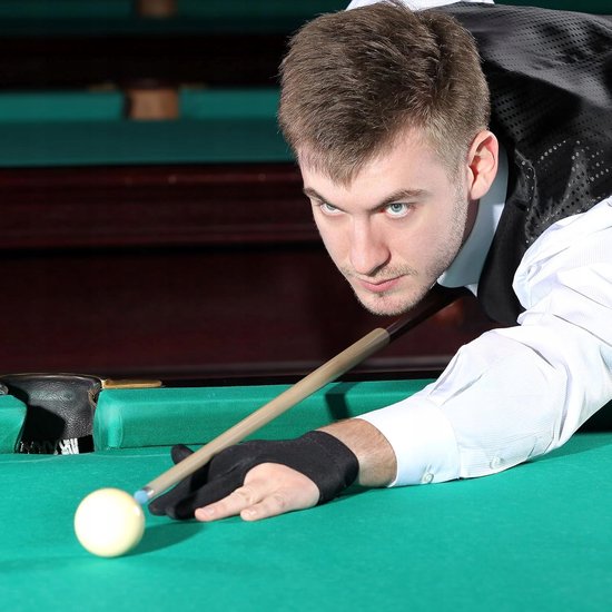 Biljart Handschoen 3 Vingers Zwart Universeel Pool Snooker — afbeelding 2