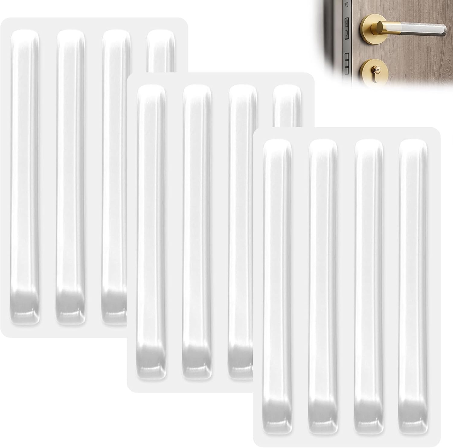 Deurklinkbuffer 150 x 15 mm - transparant siliconen - zelfklevend - optimale bescherming tegen deuken - ShopVlot