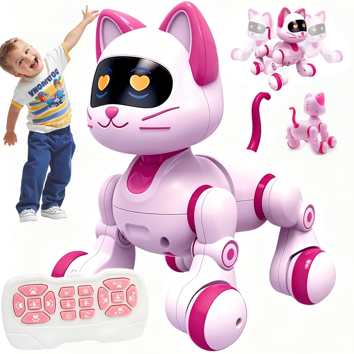 Interactieve Robotkat - RC Smart Cat - RC Stuntkat - Intelligente Speelgoedrobot - Muziek & Dans - Aanraaksensor - Programmeerbaar - STEM Speelgoed - Voor Kinderen van 3-8 Jaar