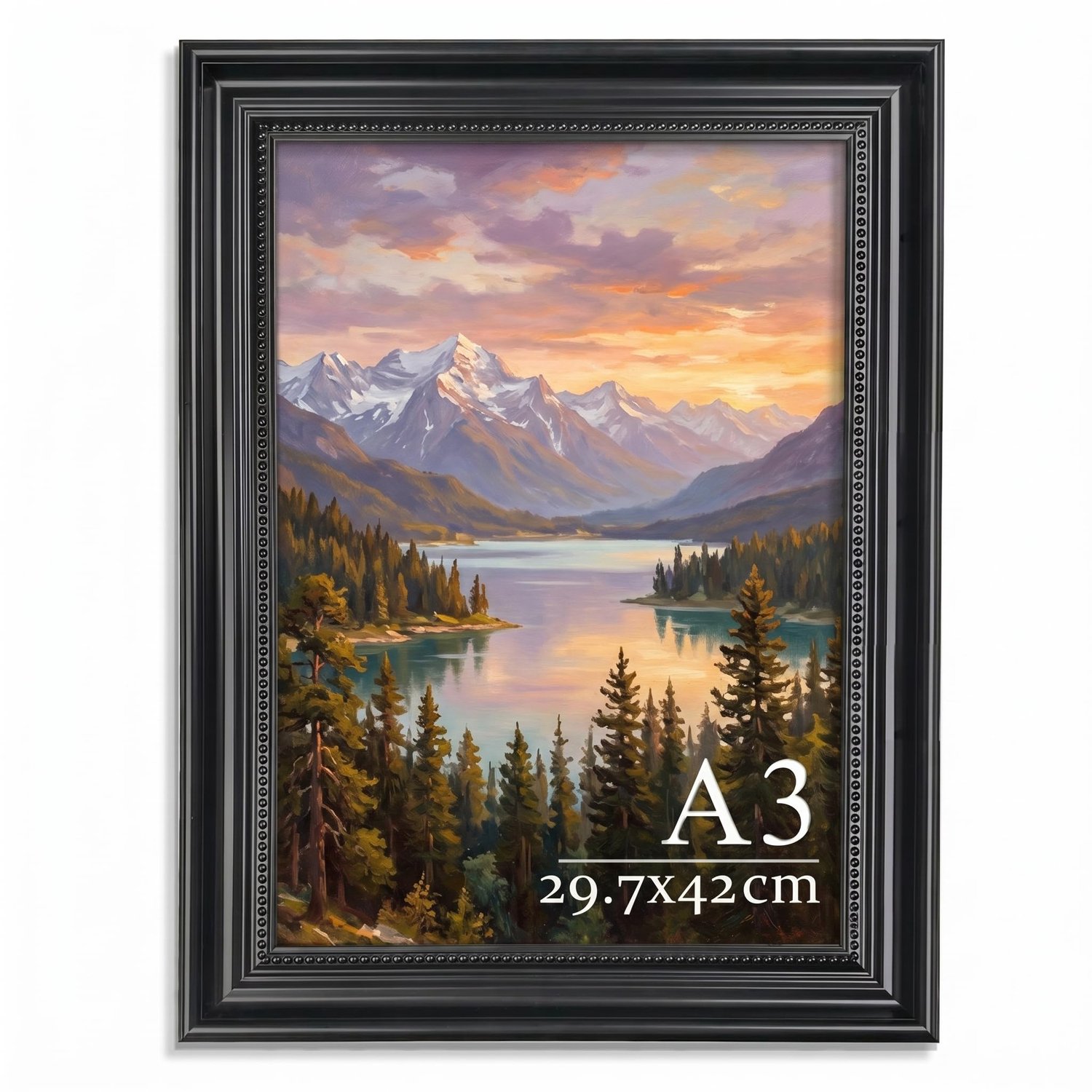 Famanu A3 fotolijst van zwart materiaal, 29,7x42 cm, ideaal voor het inlijsten van diploma's en certificaten, moderne uitstraling