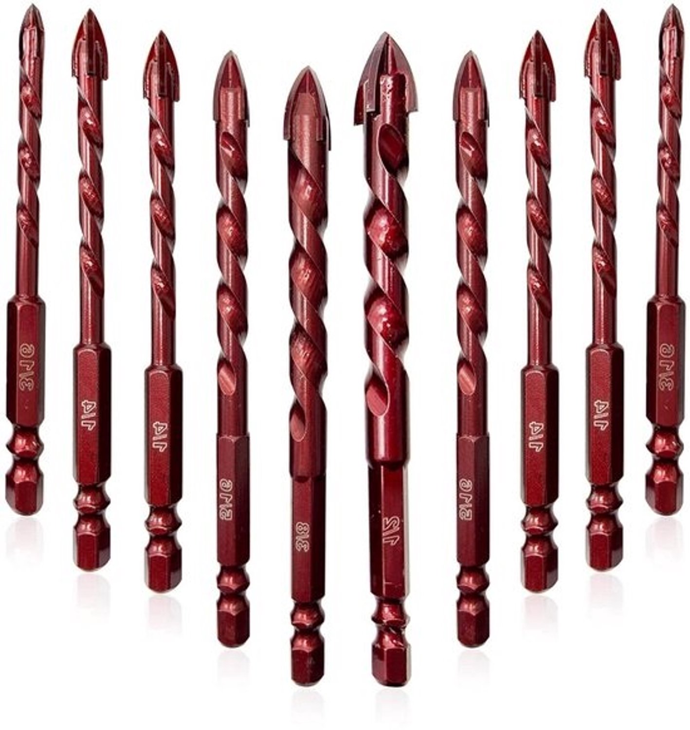 Tegelboor Set - Beton Boor - Metselwerk Boren - Hoge Kobalt Legering - 10 Stuks