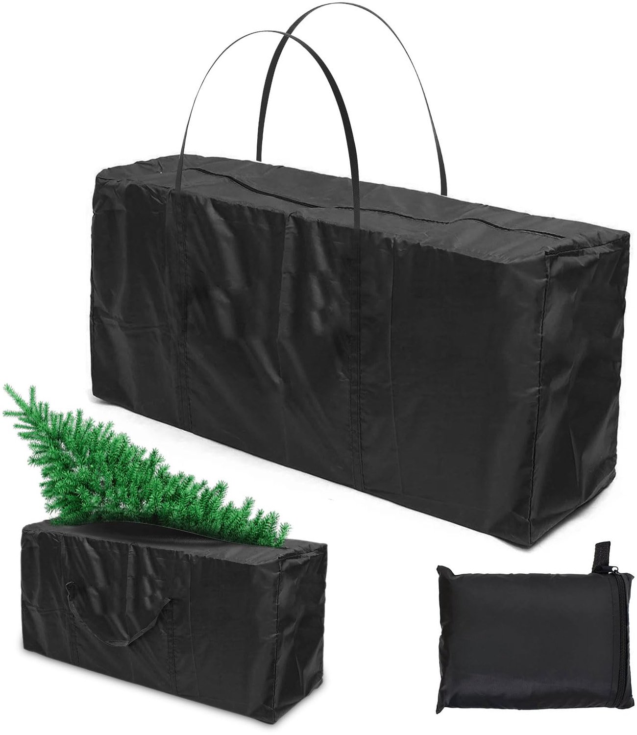 Famanu Opbergtas voor tuinkussens 173x76x51 cm, waterdichte beschermhoes voor tuinmeubelen met draaggreep, ideaal voor kerstboomkussens wit