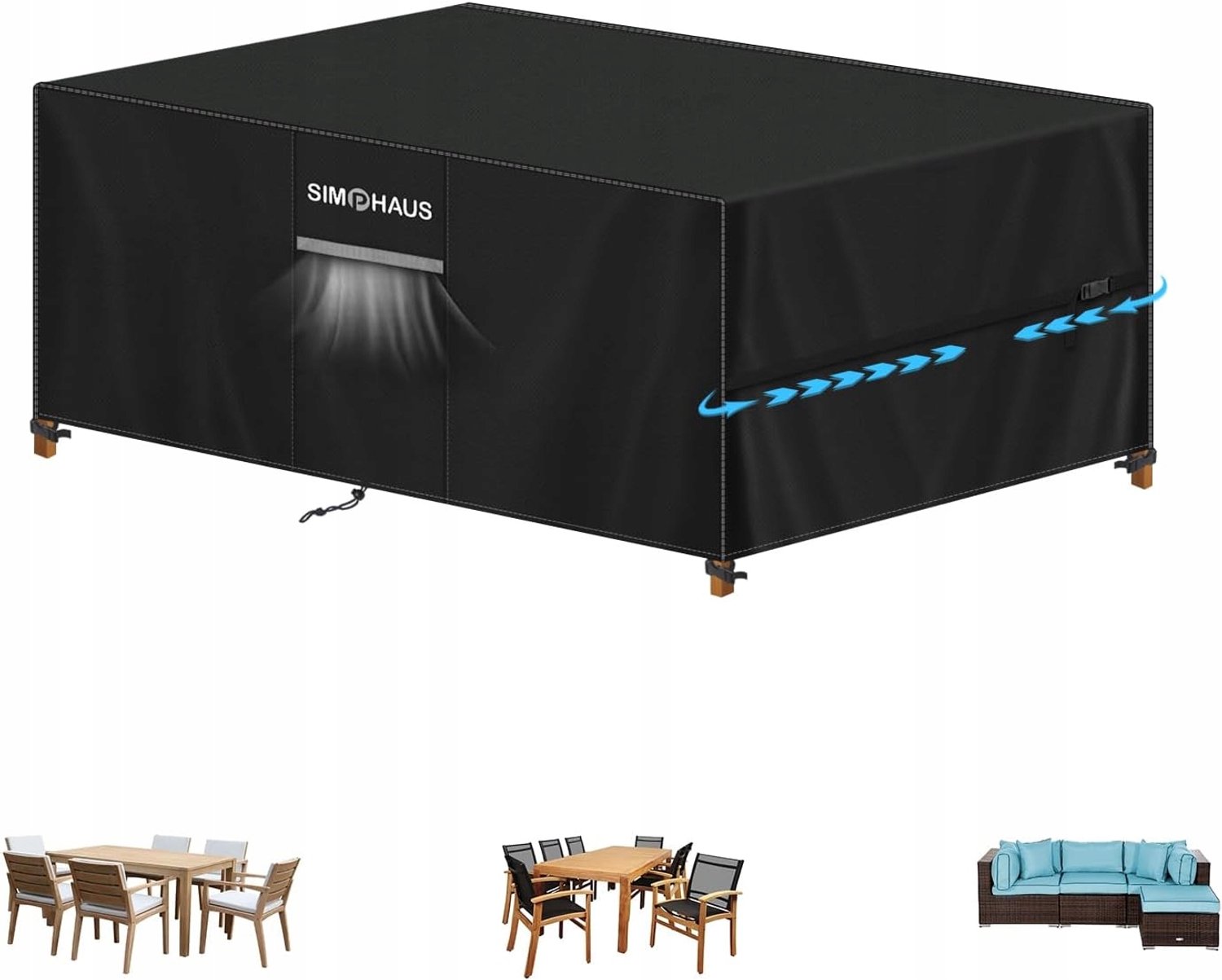 Waterdichte Tuinmeubelhoes 170x100x74 cm - Oxford 420D