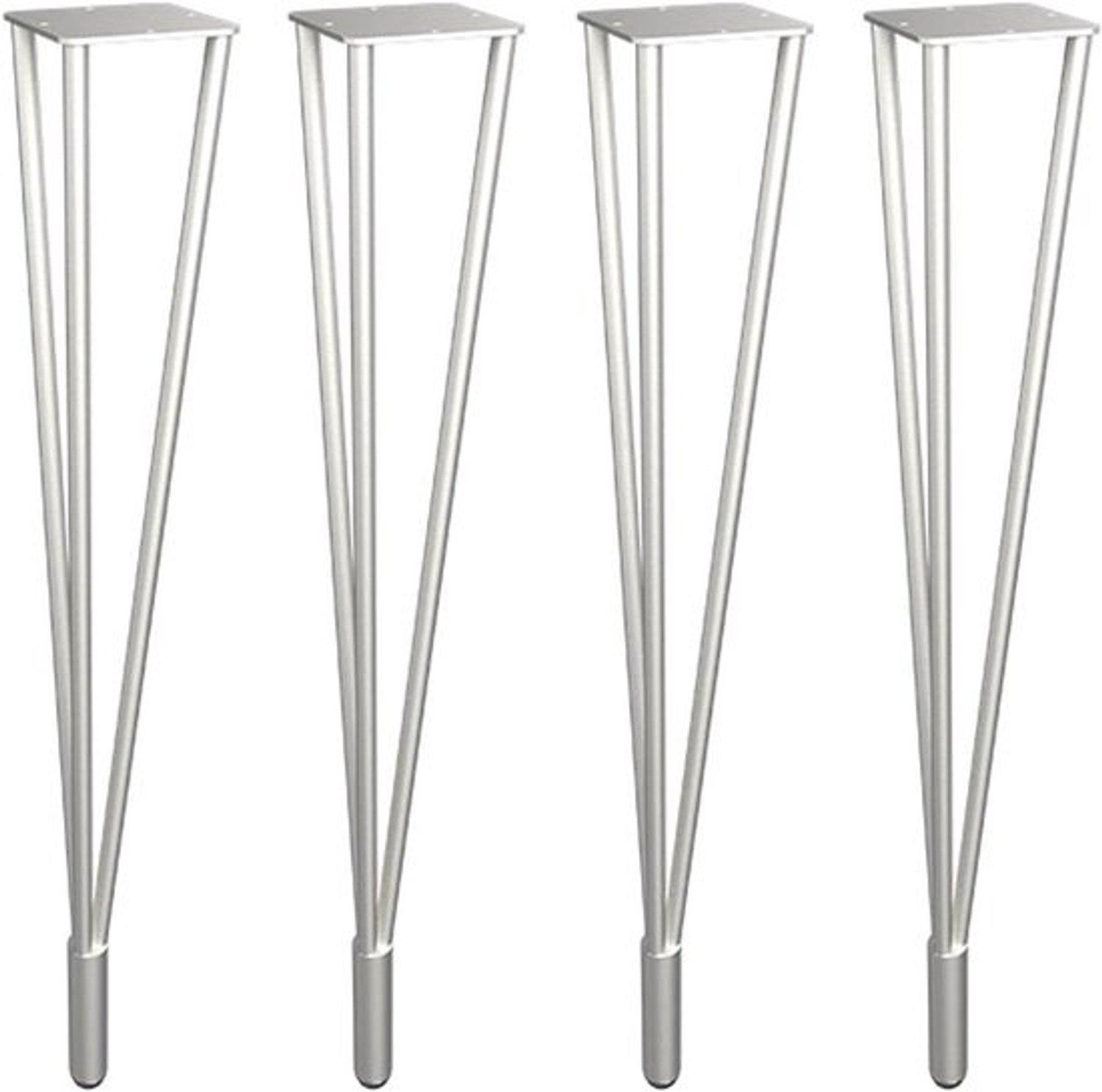 Haarspeld Tafelpoten - Meubelpoten Kastpoten - Doe-het-zelf Projecten - 3-Stangen Constructie - 72 cm - Zilver