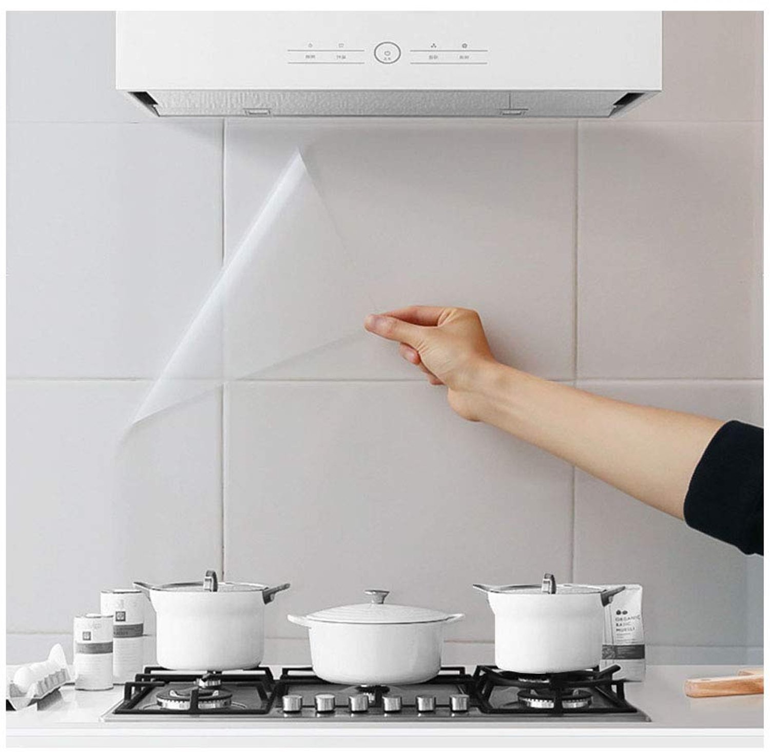 4 Stuks oliebestendige muurstickers, behang voor in de keuken, spatwand muurbeschermer, transparant waterdicht - ShopVlot