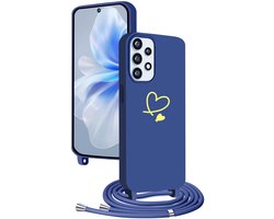 YANJIEER voor Samsung Galaxy A72 5G Hoesje met Koord schatti Glitters Hartjes patroon voor Vrouwen Meisjes, ultra - ShopVlot