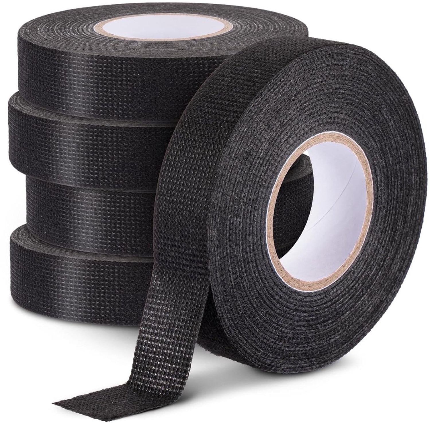 Isolatietape 15 m x 19 mm - Zwart textiel tape - Geluidsdemping - Ideaal voor kabelbundels - ShopVlot