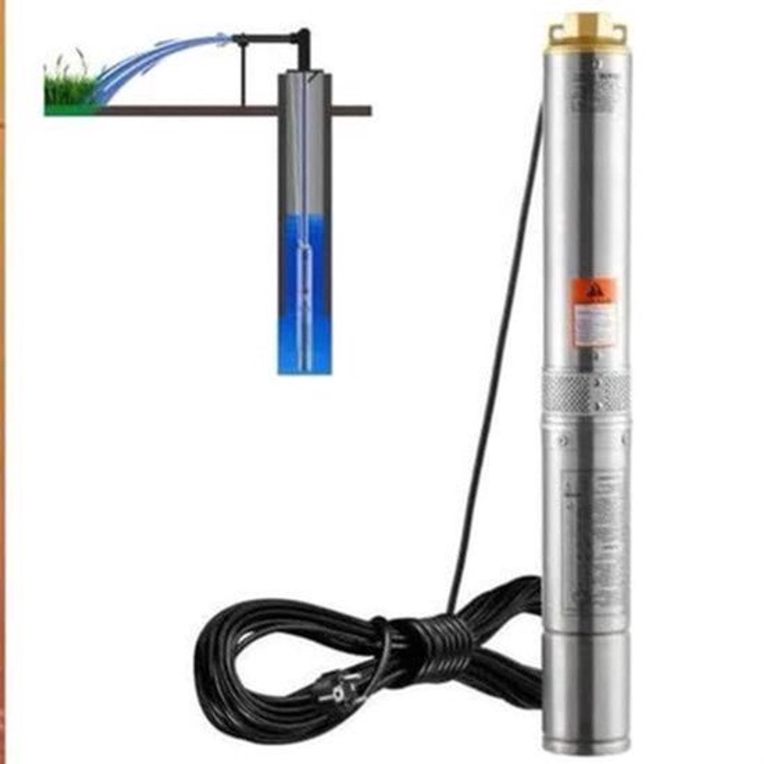Dompelpomp - Waterpomp - Pomp - 1100W - RVS met Ingebouwde Motor, 230V Voor Irrigatie en Watervoorziening - Tuinpomp - Diepwaterpomp - Elektrische