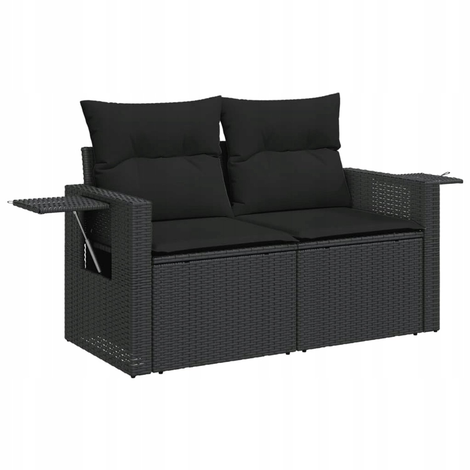 Comfortabele 2-persoons loungeset met bijzettafel - Zwart