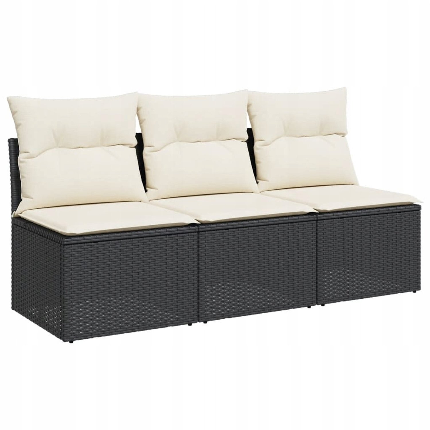 Modulaire loungeset met opbergruimte, 3-zits tuinbank, polyrattan