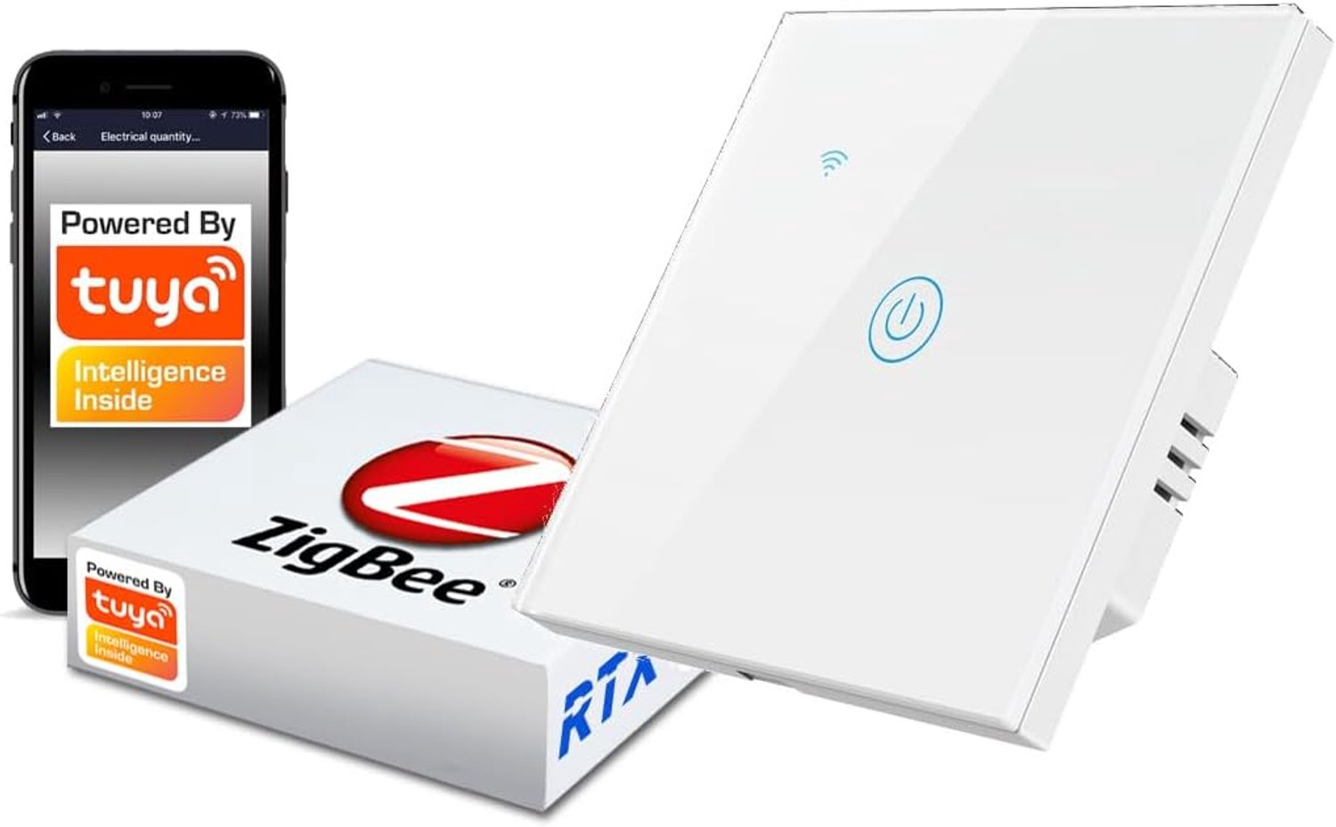 WiFi Touch Switch - 1 stuk - wit - intelligente bediening via smartphone - Vemera