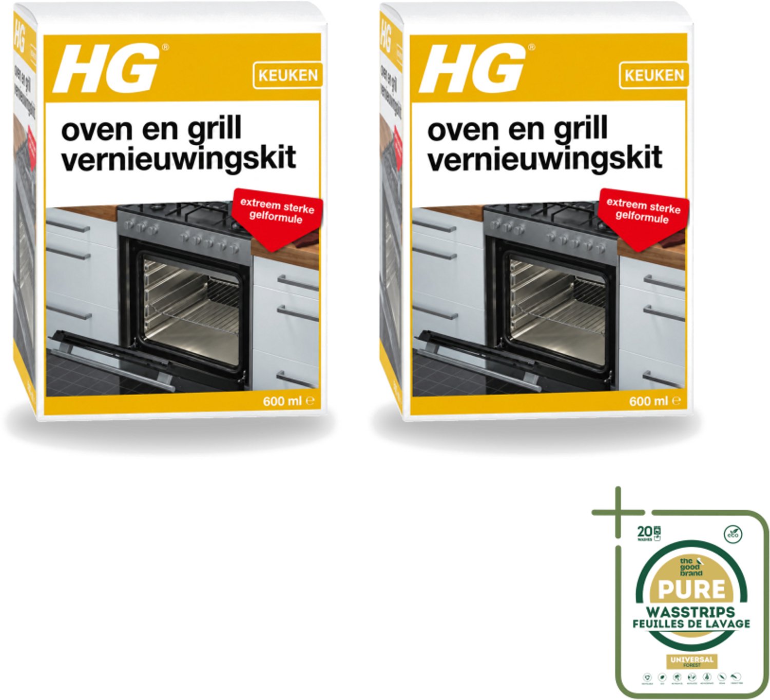 2 x HG - Oven & Grill Vernieuwingskit - Sterke Gelformule - 600 ml - Oven Reinigen - Grill Reinigen - Bakplaat Reinigen - Rooster Reinigen - Vet Verwijderen