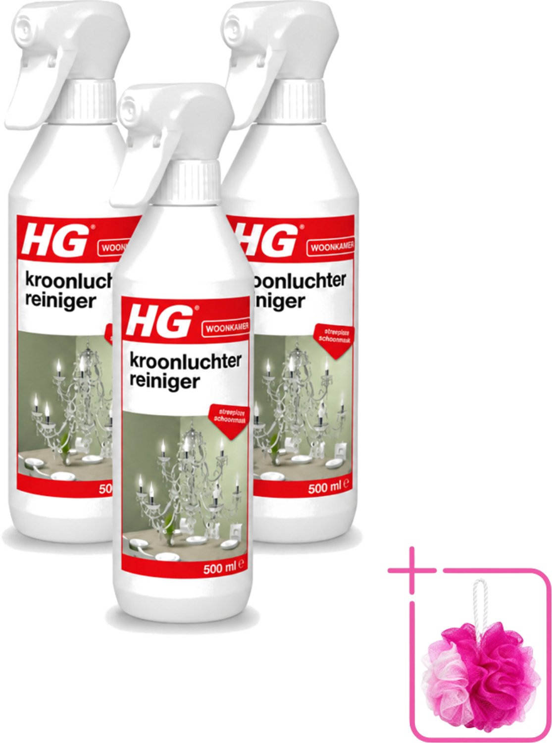 3 x HG - Kroonluchterreiniger - Streeploze Schoonmaak - 500 ml - Bulkverpakking - Kroonluchter reinigen - Koperen reinigen