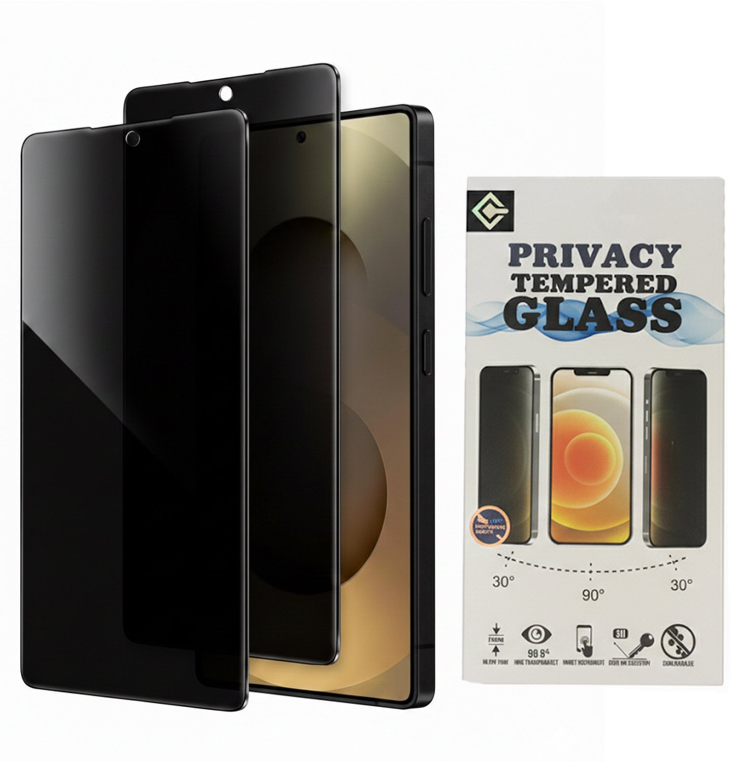 Prive Beschermglas Geschikt voor Apple iPhone 18 Pro - 9H Privacy Screenprotector - 2x Casemania Privacyfolie Schermbeschermer Full Screen Gehard Glas Screen Protector - 2 Stuks