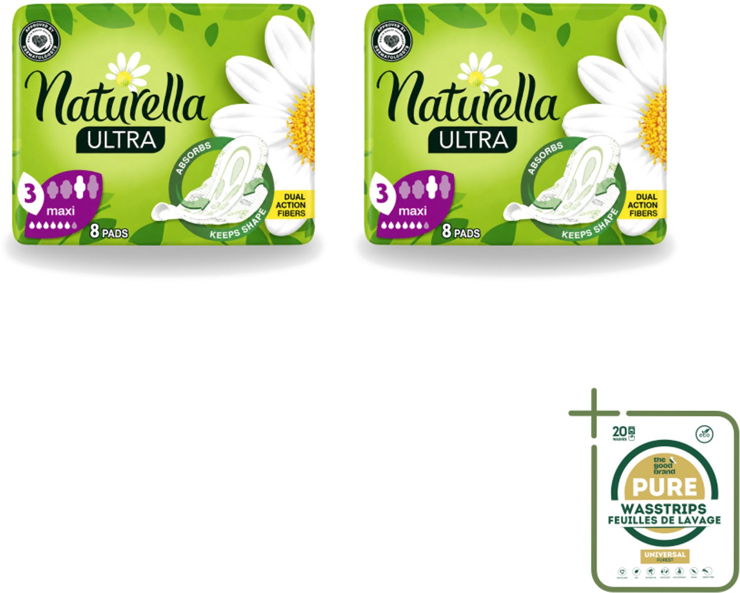 2 x Natur'ella - Ultra - Maandverband - Maxi - 8 Pads - Maandverband - Menstruatie - Menstruatiebescherming - Menstruatiekanaal - Menstruatiekanaal